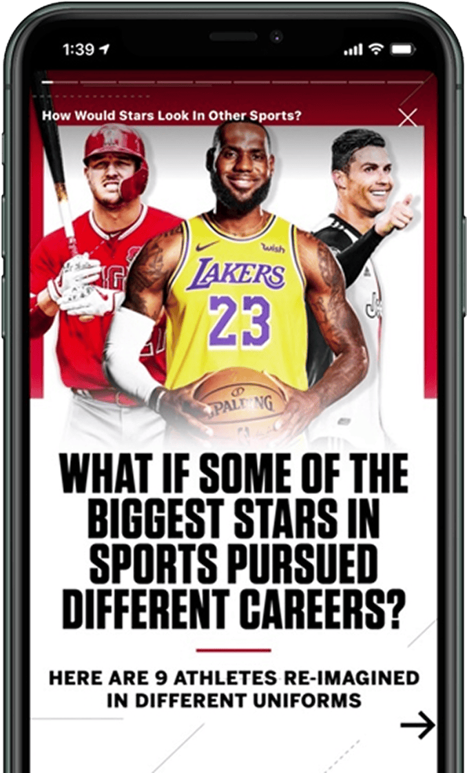 An iPhone showing the ESPN app