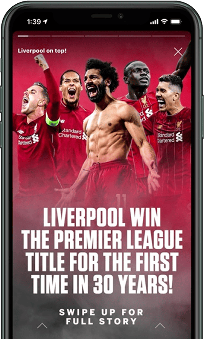 An iPhone showing the ESPN app