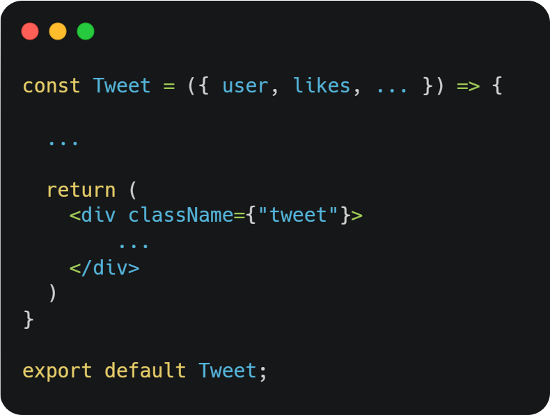 image of a React component snippet